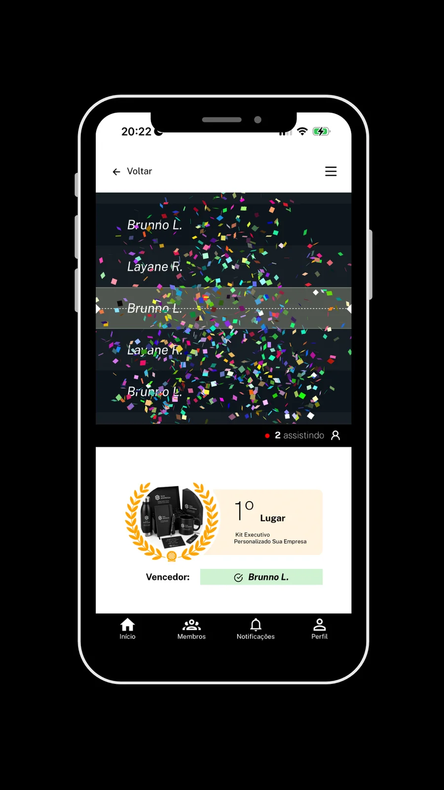 Tela 16 do app Sorteador para empresas