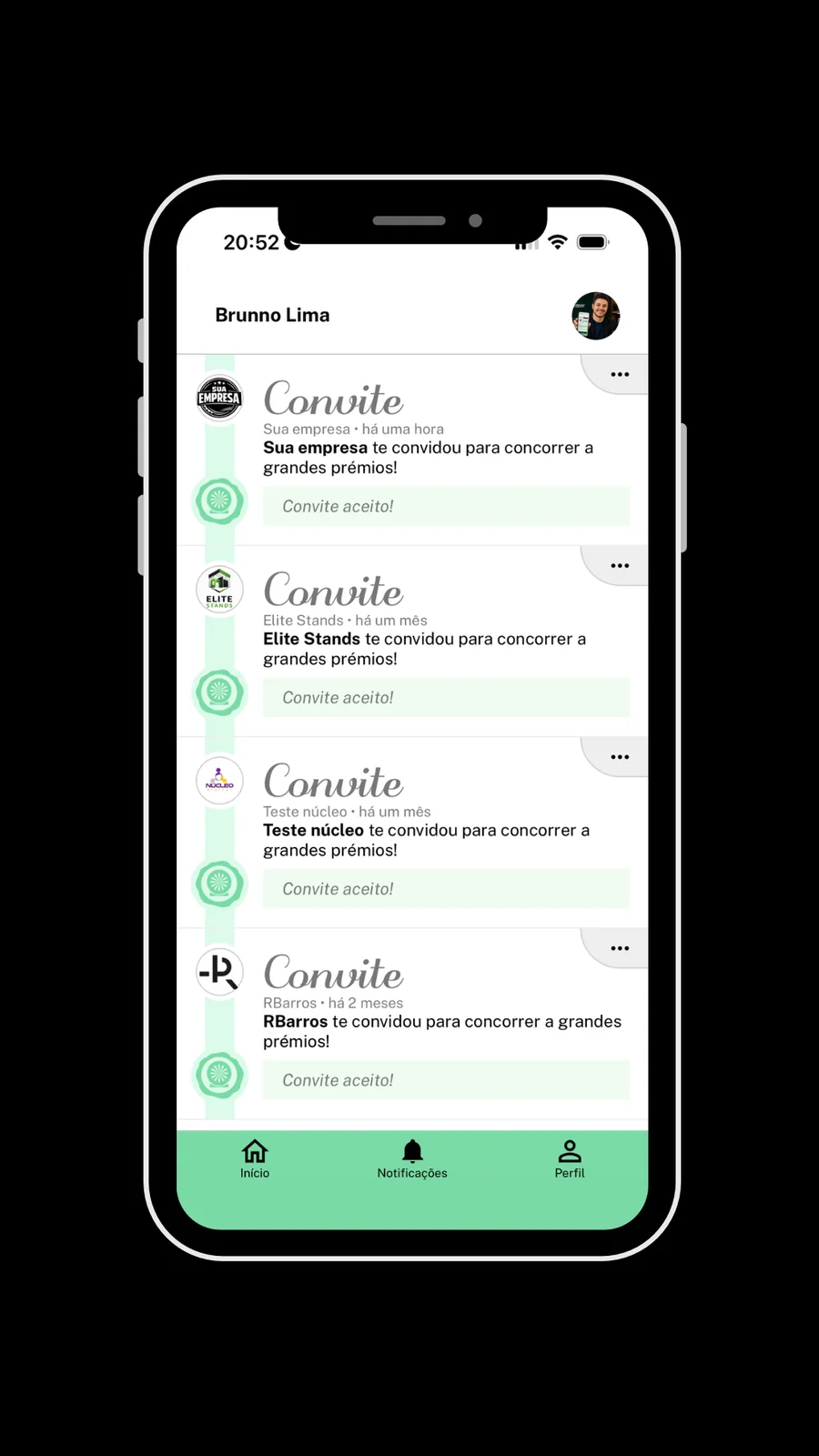 Tela 10 do app Sorteador para participantes