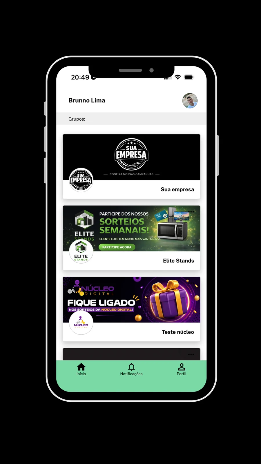 Tela 14 do app Sorteador para participantes