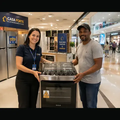Cliente recebendo pr&ecirc;mio em campanha promocional