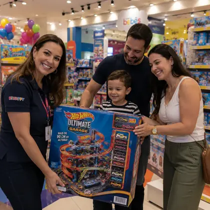 Cliente recebendo pr&ecirc;mio em campanha promocional