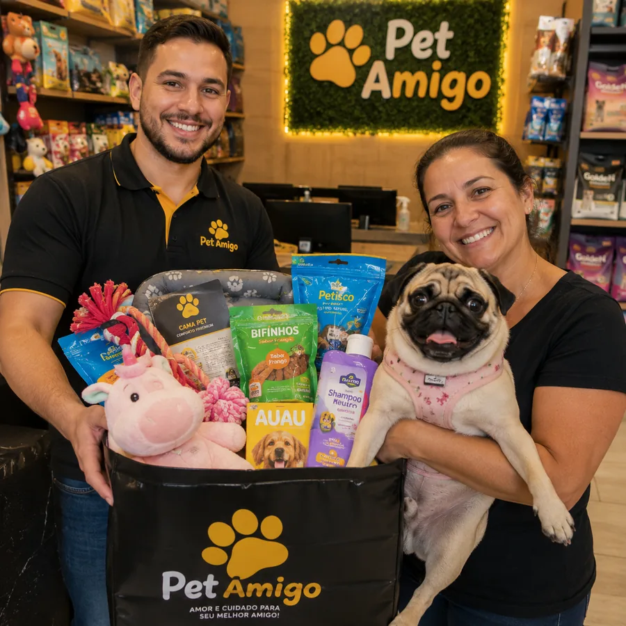 Cliente recebendo prêmio em campanha promocional