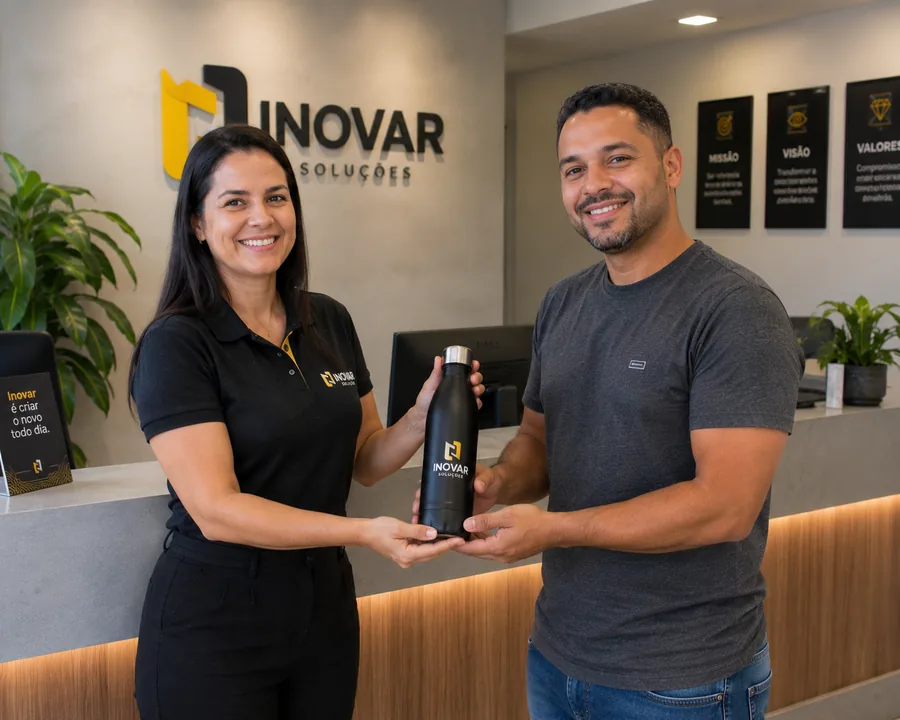 Cliente recebendo prêmio em campanha promocional