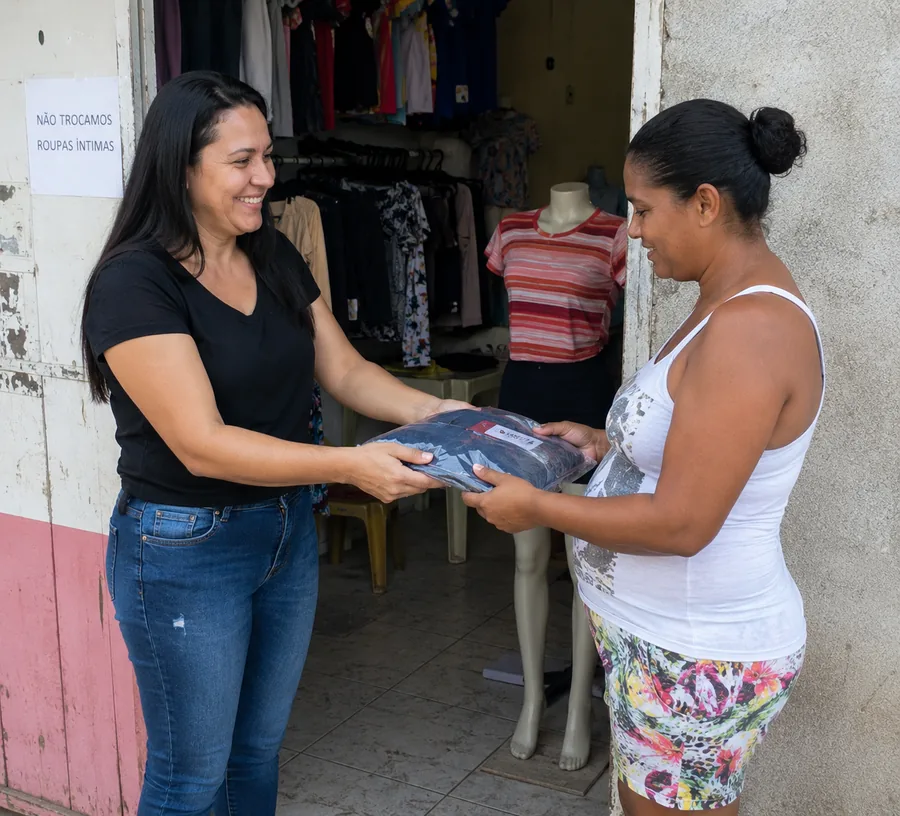 Cliente recebendo prêmio em campanha promocional